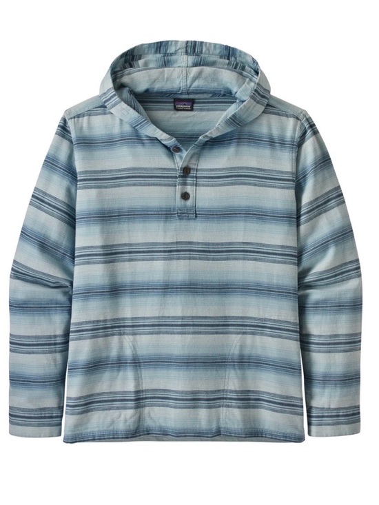 Patagonia Other - Patagonia Light Blue and Gray Striped Hooded Henley